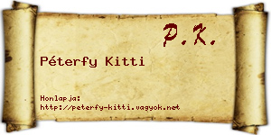 Péterfy Kitti névjegykártya